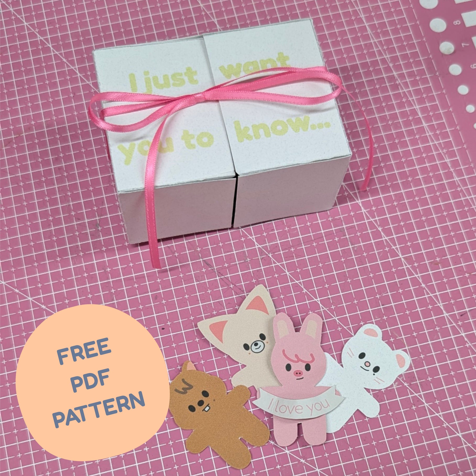 Skzoo message gift box - paper template