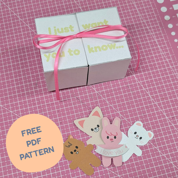 Skzoo message gift box - paper template