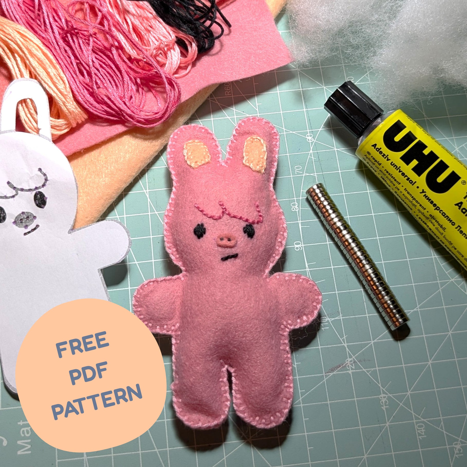 Magnetic Skzoo - felt sewing pattern