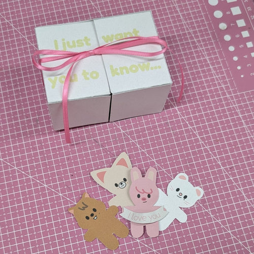 Skzoo message gift box - paper template